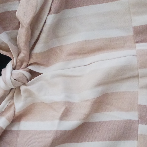 Striped Cream Jumpsuit - Picture 4 of 4